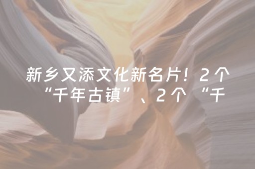 新乡又添文化新名片！2 个 “千年古镇”、2 个 “千年古村落” 获省级认定