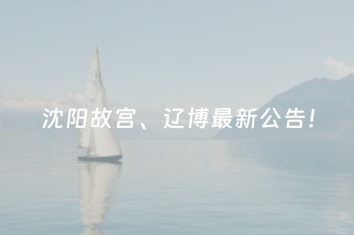 沈阳故宫、辽博最新公告！