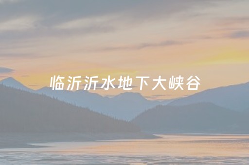 临沂沂水地下大峡谷（临沂沂水地下大峡谷游玩指数）