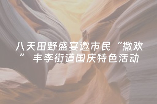 八天田野盛宴邀市民“撒欢” 丰李街道国庆特色活动启幕在即