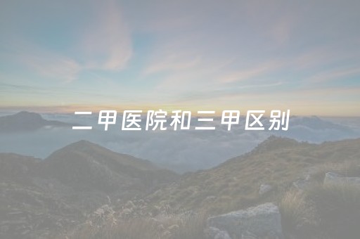二甲医院和三甲区别（二甲医院和三甲医院差别有多大）