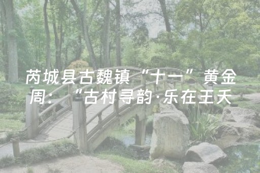 芮城县古魏镇“十一”黄金周：“古村寻韵·乐在王夭”旅游活动即将启幕 诚邀游客共赴乡村文化盛宴