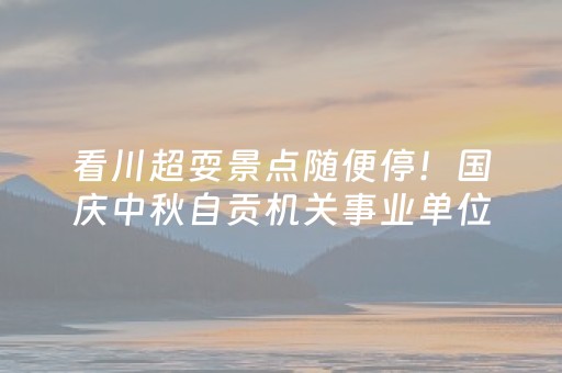 看川超耍景点随便停！国庆中秋自贡机关事业单位4518个免费停车位“虚位”以待！
