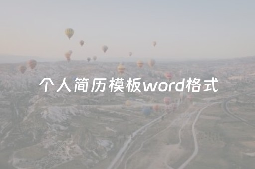 个人简历模板word格式（个人简历模板word格式图片）