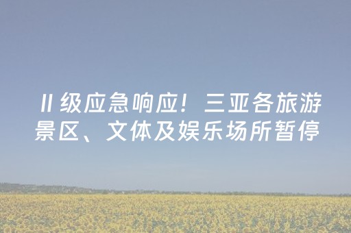 Ⅱ级应急响应！三亚各旅游景区、文体及娱乐场所暂停营业！