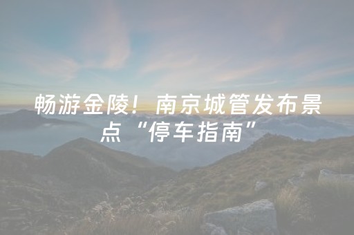畅游金陵！南京城管发布景点“停车指南”