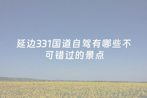 延边331国道自驾有哪些不可错过的景点