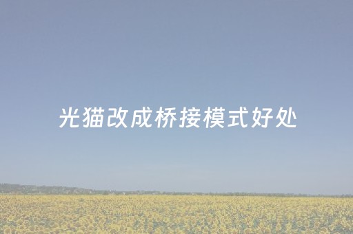光猫改成桥接模式好处（光猫改桥接模式是什么意思）