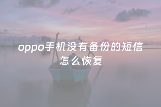 oppo手机没有备份的短信怎么恢复（oppo手机没有备份短信删除了怎么恢复）