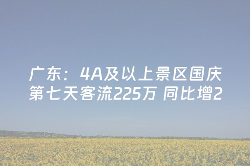 广东：4A及以上景区国庆第七天客流225万 同比增2.1%
