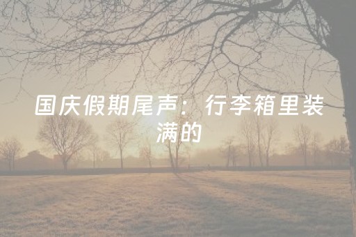 国庆假期尾声：行李箱里装满的，不只是特产