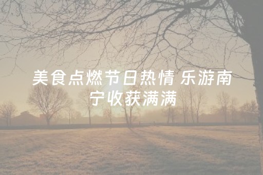 美食点燃节日热情 乐游南宁收获满满