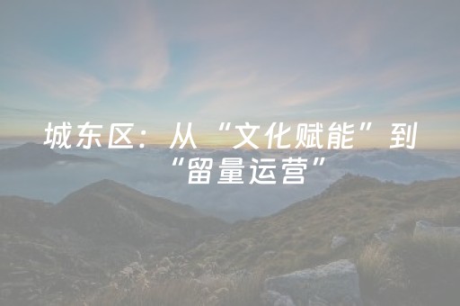 城东区：从“文化赋能”到“留量运营”
