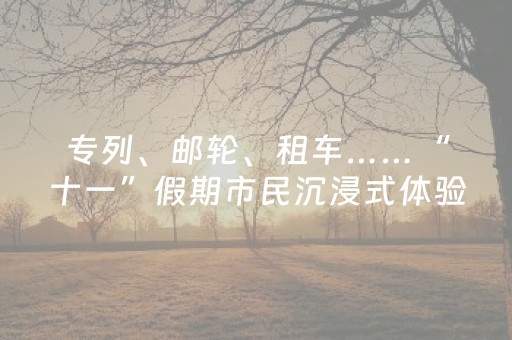 专列、邮轮、租车……“十一”假期市民沉浸式体验“诗和远方”
