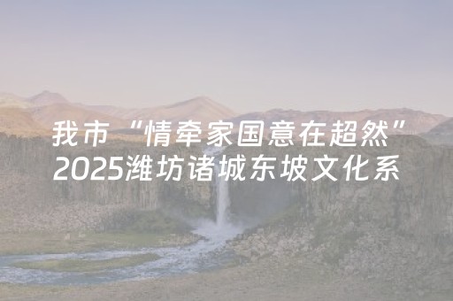 我市“情牵家国意在超然”2025潍坊诸城东坡文化系列活动启动