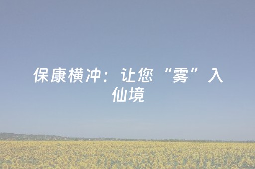 保康横冲：让您“雾”入仙境