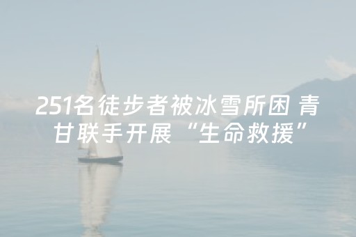 251名徒步者被冰雪所困 青甘联手开展“生命救援”