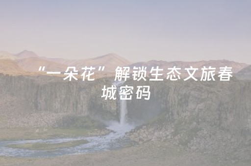 “一朵花”解锁生态文旅春城密码