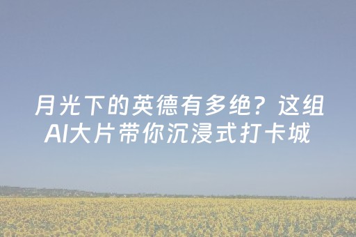 月光下的英德有多绝？这组AI大片带你沉浸式打卡城乡新潮与古韵