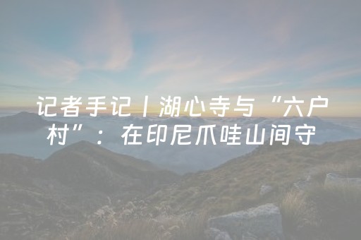 记者手记丨湖心寺与“六户村”：在印尼爪哇山间守望文化传承