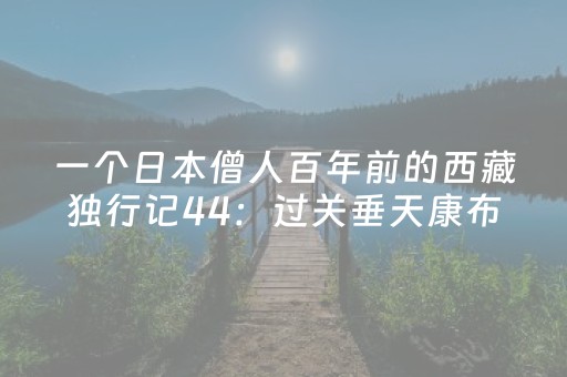一个日本僧人百年前的西藏独行记44：过关垂天康布