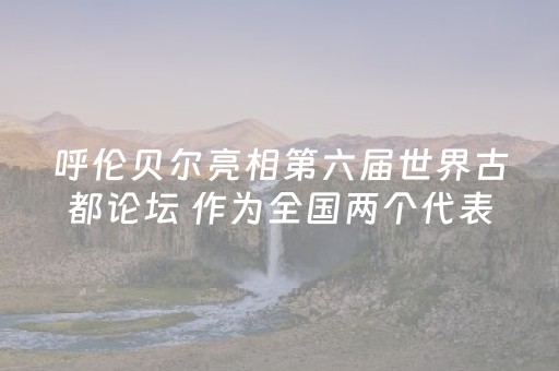 呼伦贝尔亮相第六届世界古都论坛 作为全国两个代表城市之一分享文旅融合发展经验