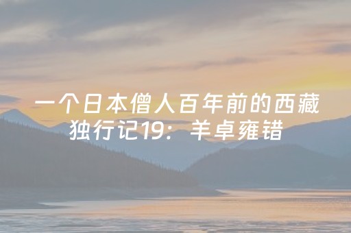 一个日本僧人百年前的西藏独行记19：羊卓雍错