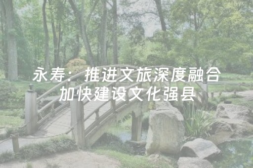 永寿：推进文旅深度融合加快建设文化强县