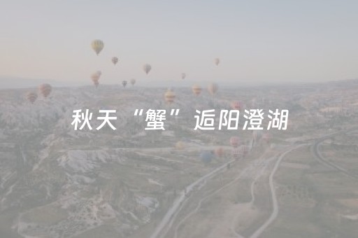 秋天“蟹”逅阳澄湖