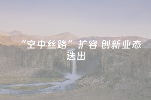 “空中丝路”扩容 创新业态迭出