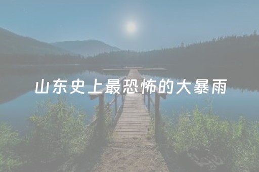 山东史上最恐怖的大暴雨（山东特大暴雨
）