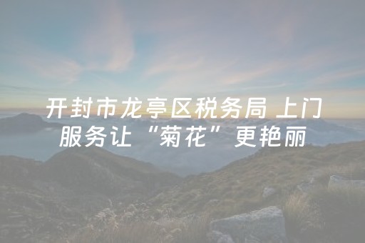 开封市龙亭区税务局 上门服务让“菊花”更艳丽