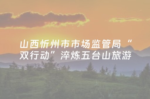 山西忻州市市场监管局“双行动”淬炼五台山旅游金招牌