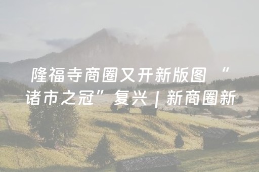 隆福寺商圈又开新版图 “诸市之冠”复兴｜新商圈新潮流
