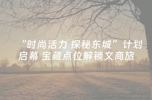 “时尚活力 探秘东城”计划启幕 宝藏点位解锁文商旅融合新体验