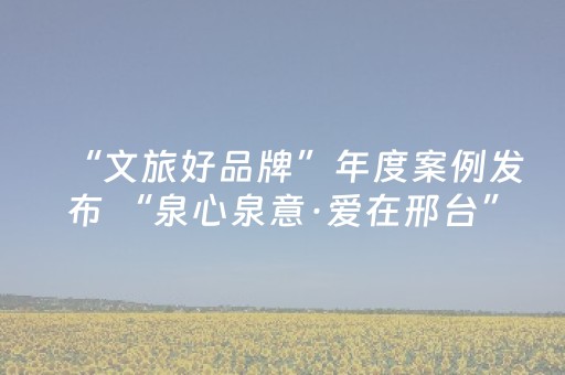 “文旅好品牌”年度案例发布 “泉心泉意·爱在邢台”百泉鸳水景区文旅融合发展案例入选