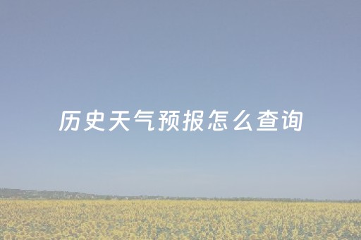 历史天气预报怎么查询（过去的天气记录怎么查询）