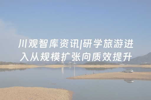 川观智库资讯|研学旅游进入从规模扩张向质效提升的关键转型期