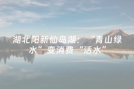 湖北阳新仙岛湖：“青山绿水”变消费“活水”