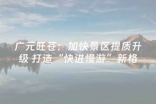 广元旺苍：加快景区提质升级 打造“快进慢游”新格局