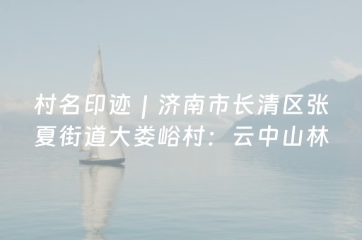 村名印迹｜济南市长清区张夏街道大娄峪村：云中山林寻娄敬 世外桃源有王生