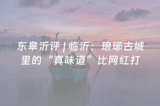 东皋沂评 | 临沂：琅琊古城里的“真味道”比网红打卡更动人