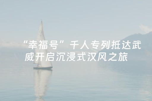 “幸福号”千人专列抵达武威开启沉浸式汉风之旅