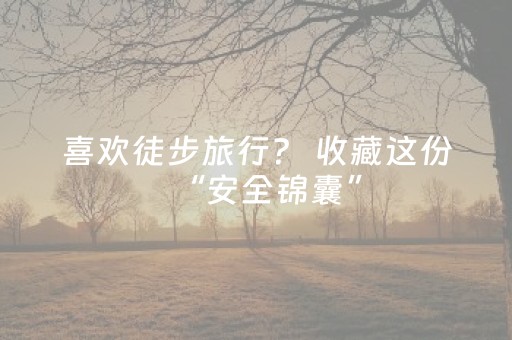 喜欢徒步旅行？ 收藏这份“安全锦囊”，很有必要！｜AI海报