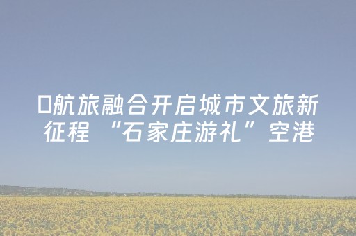 ​航旅融合开启城市文旅新征程 “石家庄游礼”空港旗舰店开门迎客