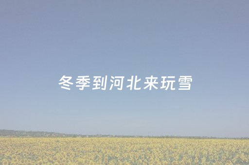 冬季到河北来玩雪