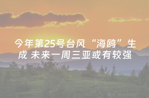 今年第25号台风“海鸥”生成 未来一周三亚或有较强降雨