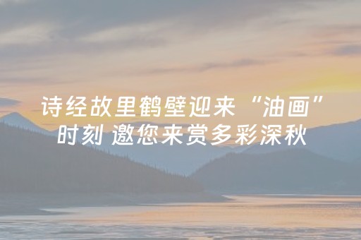 诗经故里鹤壁迎来“油画”时刻 邀您来赏多彩深秋