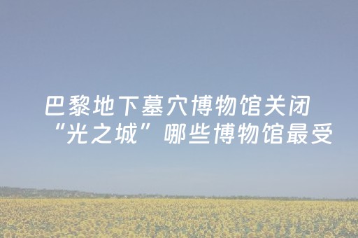 巴黎地下墓穴博物馆关闭 “光之城”哪些博物馆最受欢迎？