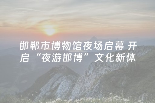 邯郸市博物馆夜场启幕 开启“夜游邯博”文化新体验